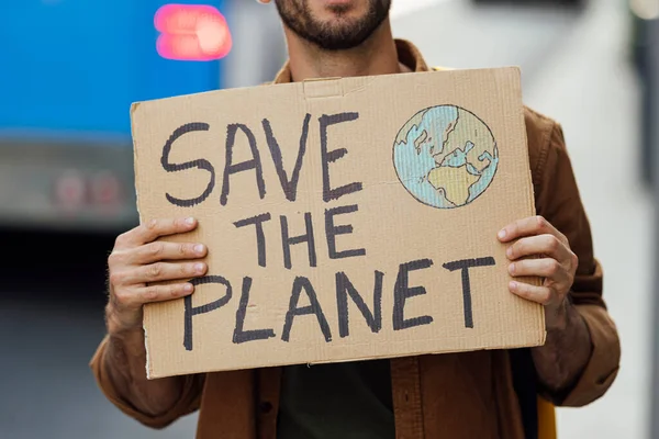 Activist City Sign Says Planet — ストック写真
