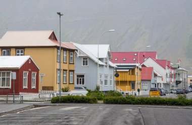 İzlanda 'nın Batı Fiyortları' ndaki Isafjordur kasabası