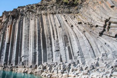 Jokulsa Nehri 'nin oluşturduğu Muhteşem Studlagil Kanyonu İzlanda' daki Jokuldalur Vadisi.