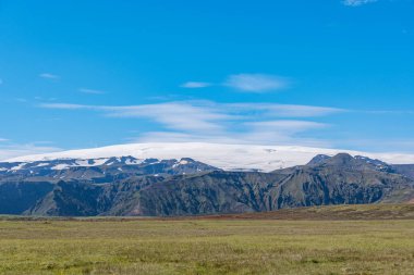 Buzul Myrdalsjokull Güney İzlanda 'nın güzel kırsalında