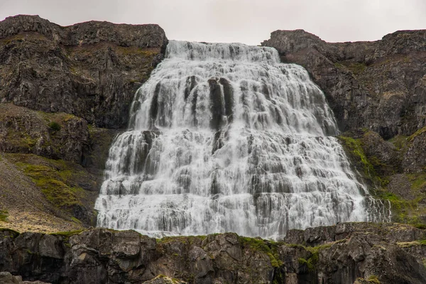 Wodospad Dynjandi Arnarfjordur Zachodnich Fiordach Islandii — Zdjęcie stockowe