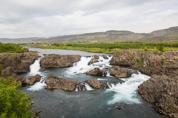 Καταρράκτης Glanni Στον Ποταμό Nordura Στο Borgarfjordur Στη Δυτική Ισλανδία — Φωτογραφία Αρχείου