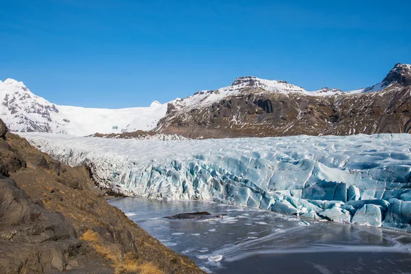 Вид Ледник Svinafellsjokull Национальном Парке Vatnajokull Юге Исландии — стоковое фото