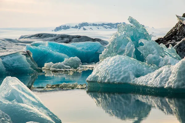 Laguna Del Ghiacciaio Jokulsarlon Nel Sud Dell Islanda Una Soleggiata — Foto Stock