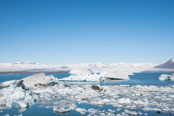 Laguna Del Ghiacciaio Jokulsarlon Nel Sud Dell Islanda Una Soleggiata — Foto Stock