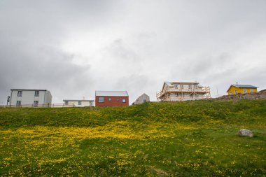 Batı İzlanda Strandir 'deki Djupavik eski ringa fabrikası köyü.