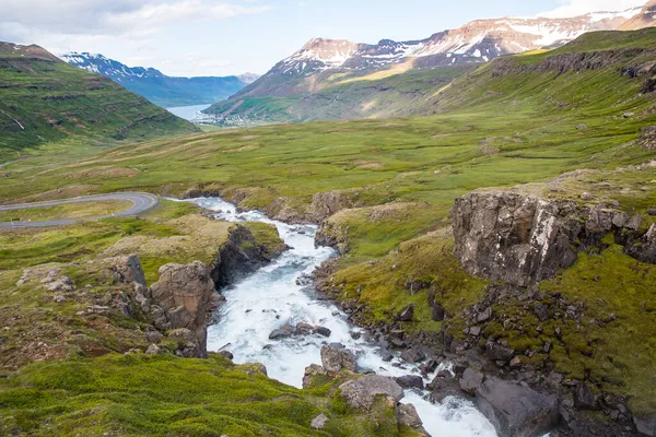 Seydisfjordur Fiyordunda Fjardara Nehri Doğu Zlanda — Stok fotoğraf