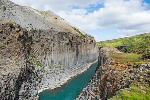 Magnífico Cañón Studlagil Formado Por Río Jokulsa Valle Jokuldalur Islandia — Foto de Stock