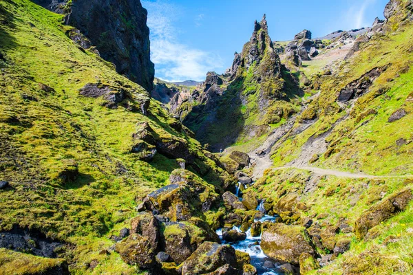 Красивые Скальные Образования Каньона Такгиль Юге Исландии — стоковое фото