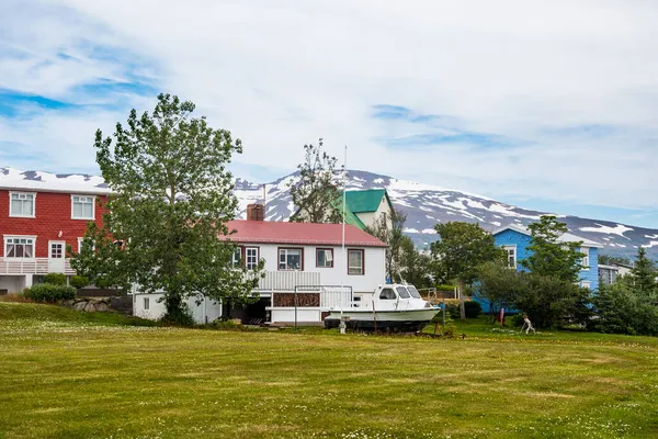 Χωριό Hrisey Στο Eyjafjordur Της Βόρειας Ισλανδίας — Φωτογραφία Αρχείου