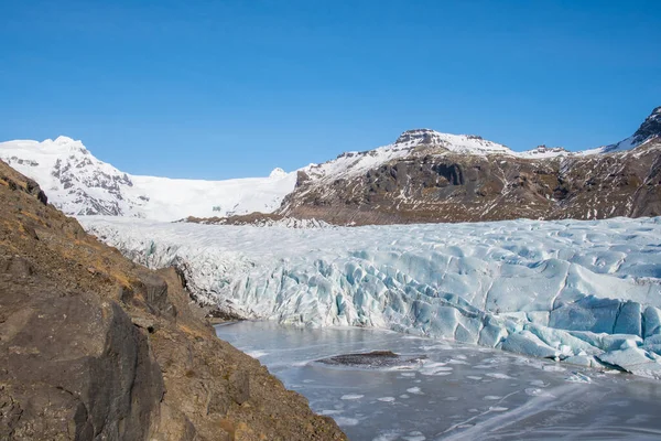 Вид Ледник Svinafellsjokull Национальном Парке Vatnajokull Юге Исландии — стоковое фото