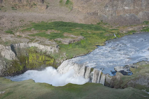 Wasserfall Hafragilsfoss Fluss Jokulsa Jokulsargljufur Nordisland — Stockfoto
