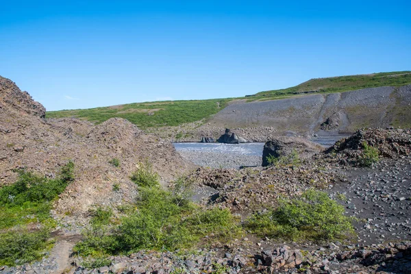 Ozvěna Skály Nebo Hljodaklettar Jokulsargljufur Kaňonu Národním Parku Vatnajokull Severní — Stock fotografie