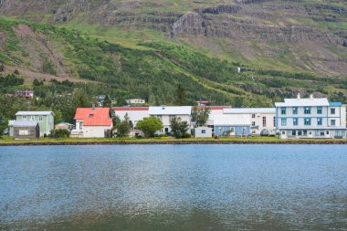 Seydisfjordur Kasabası, Doğu İzlanda Bir yaz günü