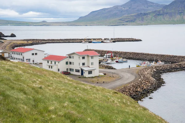 Θέα Προς Χωριό Nordurfjordur Στο Strandir Της Ισλανδικής Υπαίθρου — Φωτογραφία Αρχείου