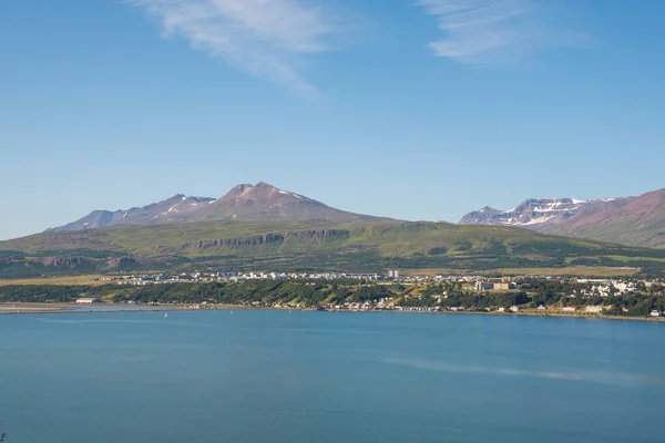 Vista Sobre Cidade Akureyri Norte Islândia Dia Ensolarado Verão — Fotografia de Stock