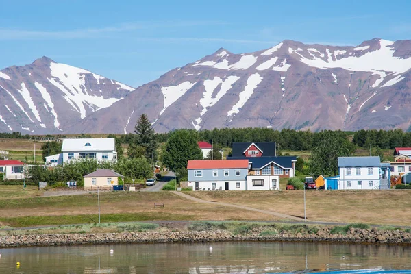 Letní Den Vesnici Hrisey Severním Islandu — Stock fotografie