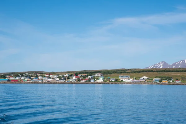 Sommardag Byn Hrisey Nordisland — Stockfoto