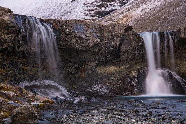 Vízesés Skutafoss Thorgeirsstadadalur Völgyben Kelet Izlandon Egy Napos Őszi Napon — Stock Fotó