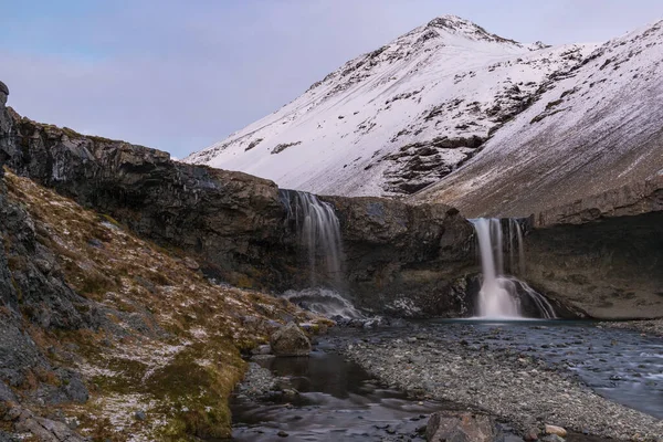 Wodospad Skutafoss Dolinie Thorgeirsstadadalur Wschodniej Islandii Słoneczny Jesienny Dzień — Zdjęcie stockowe