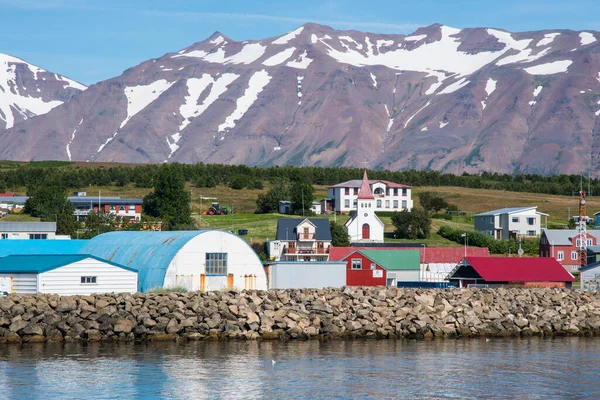 Journée Été Dans Village Hrisey Islande Nord — Photo