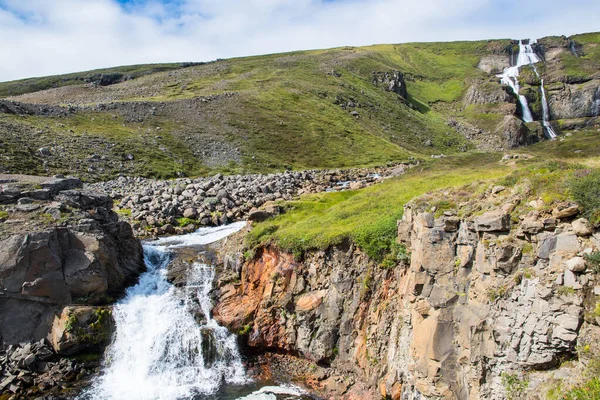 Rjukandafoss Водоспад Jokuldalur Північно Східній Ісландії — стокове фото
