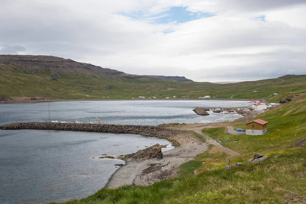 Vista Para Aldeia Nordurfjordur Strandir Zona Rural Islandesa — Fotografia de Stock