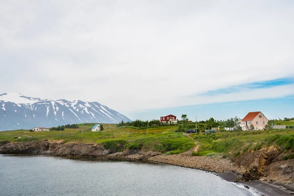 Dorp Hrisey Eyjafjordur Noord Ijsland Stockfoto