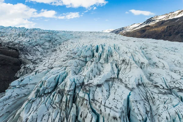 Αεροφωτογραφία Του Παγετώνα Flaajokull Στο Εθνικό Πάρκο Vatnajokull Στη Νότια — Φωτογραφία Αρχείου