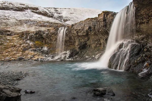 Cachoeira Skutafoss Thorgeirsstadalur Vale Leste Islândia Dia Ensolarado Outono — Fotografia de Stock