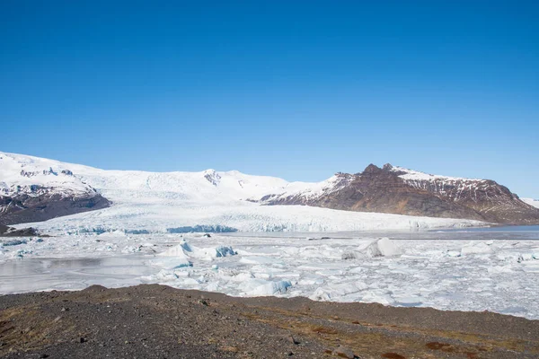 Fjallsarlon Glacier Lagoon Vatnajokull National Park Sunny Spring Day — Stock fotografie