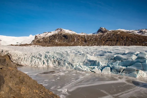 Vue Sur Glacier Svinafellsjokull Dans Parc National Vatnajokull Dans Sud — Photo