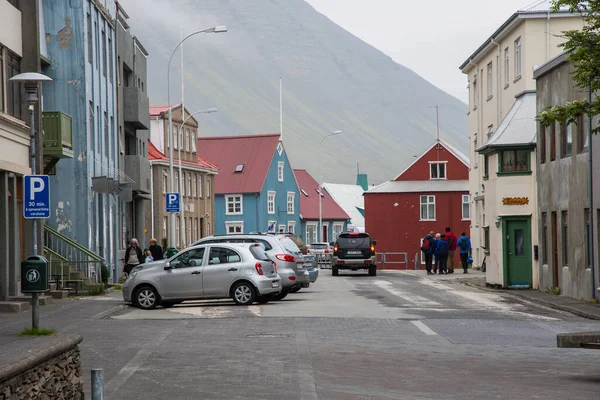 Isafjordur Iceland July 2021 Old Buildings Town Center — 스톡 사진