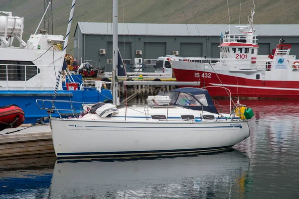 Isafjordur Iceland July 2021 Sail Yacht Port — Stok fotoğraf