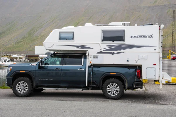 Isafjordur Iceland July 2021 Truck Truck Camper — стокове фото