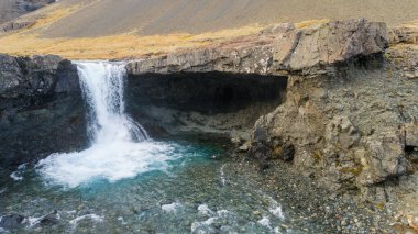 Thorgeirsstadalur 'da Şelale Skutafoss, Lon, Doğu İzlanda