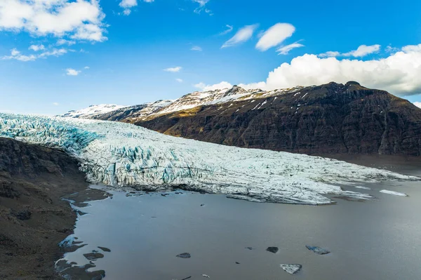 Vista Aérea Del Glaciar Flaajokull Parque Nacional Vatnajokull Sur Islandia —  Fotos de Stock