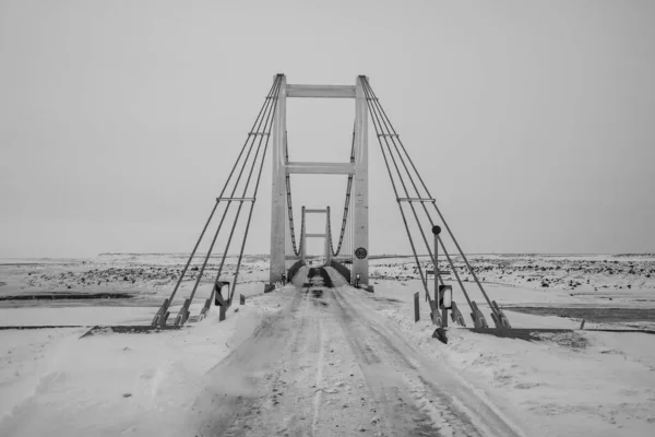 Ponte Attraverso Fiume Jokulsa Fjollum Tra Islanda Settentrionale Orientale — Foto Stock