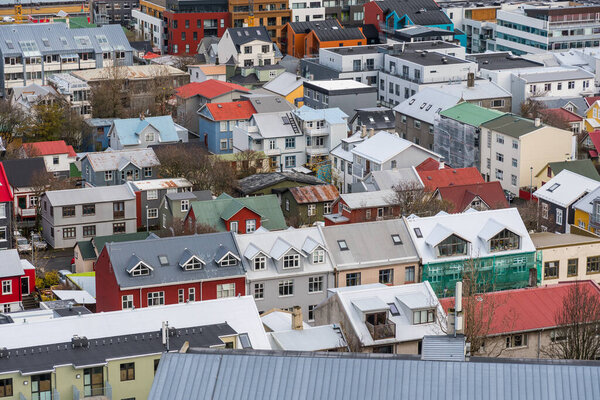 View over city of Reykjavik, the capital of Iceland