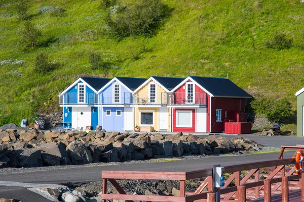 Colorful Buildings Port Village Hjalteyri North Iceland — Photo