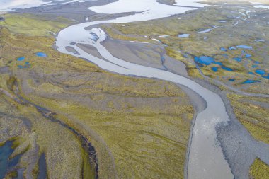 River Holmsa Güney İzlanda 'daki Vatnajokull Ulusal Parkı' nda