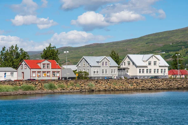 Kustlinjen Staden Akureyri Norra Island — Stockfoto