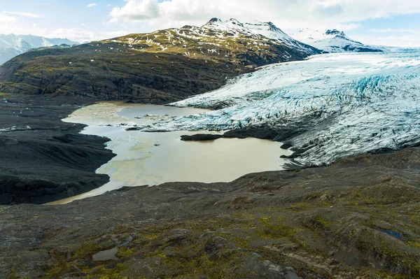 Letecký Pohled Ledovec Flaajokull Národním Parku Vatnajokull Jižním Islandu — Stock fotografie