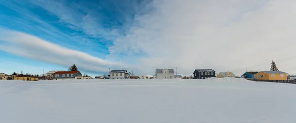 Village Island Hrisey North Iceland Snowy Winter Day — Stock Photo, Image