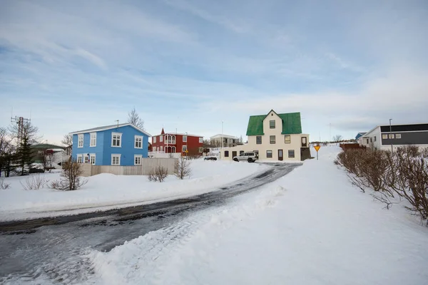 Village Island Hrisey North Iceland Snowy Winter Day — ストック写真