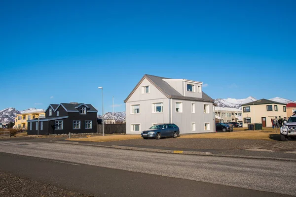 Alte Gebäude Der Stadt Hofn Hornafjordur Süden Islands — Stockfoto