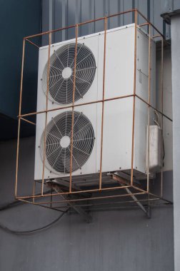 Industrial air conditioner located on the outside of the building