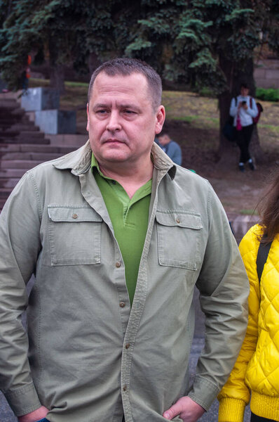 ДНЕПР, Украина - 10 сентября 2022 года: Примар Днепра Борис Филатов во время празднования Дня города.