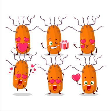 Duvinacovirus çizgi film karakteri. Sevgi ifadesi var. Vektör illüstrasyonu