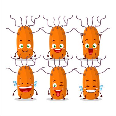 Gülümseme ifadesi olan duvinacovirüs çizgi film karakteri. Vektör illüstrasyonu